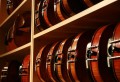 Violin shelf at the Long Island Violin Shop