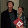 Annabelle Moseley receives the MFA Graduate Achievement Award from Michael White