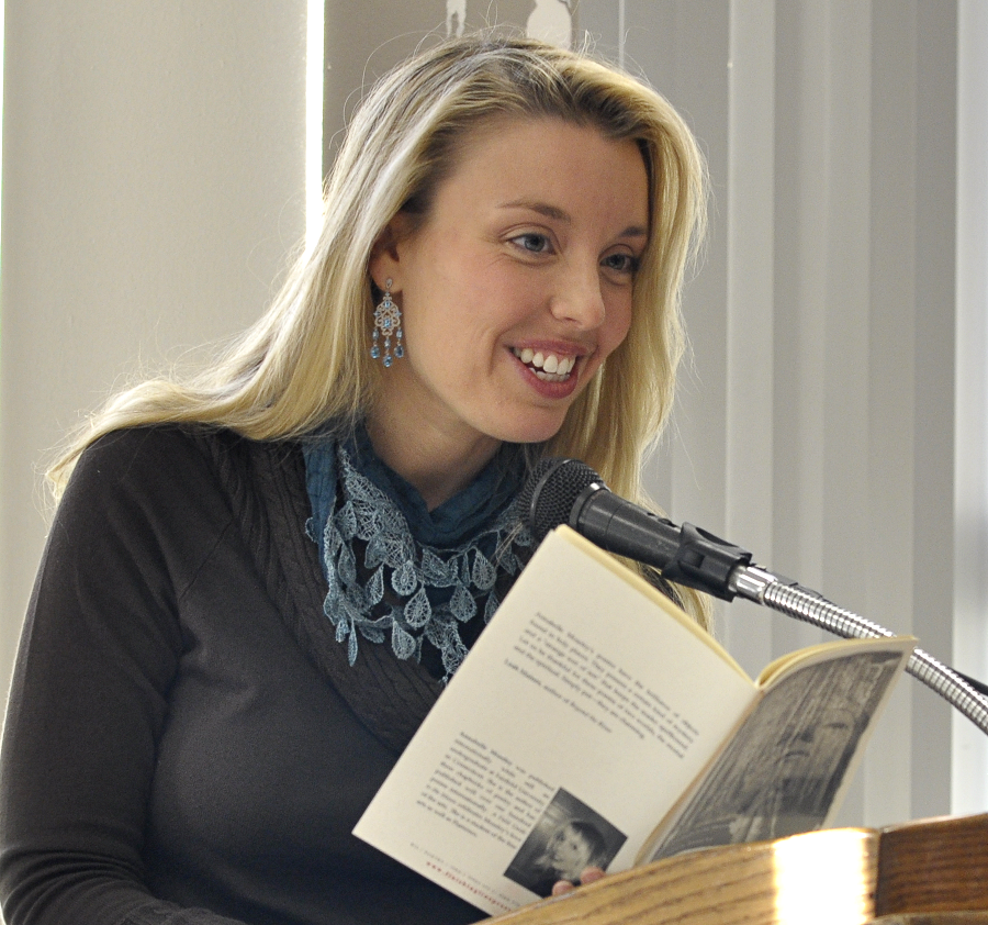 Annabelle Moseley reads at Molloy College