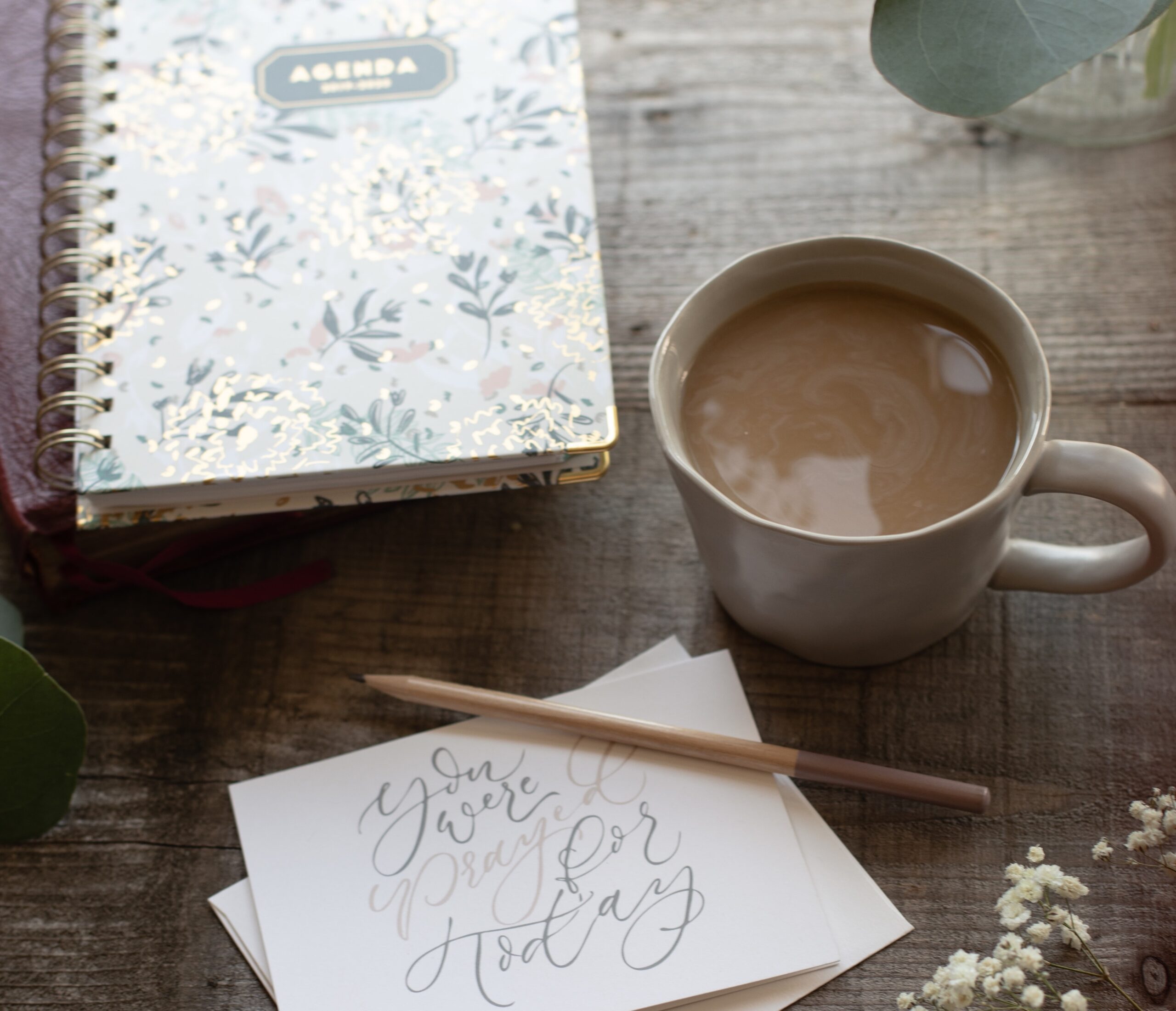 Agenda and prayer notecard